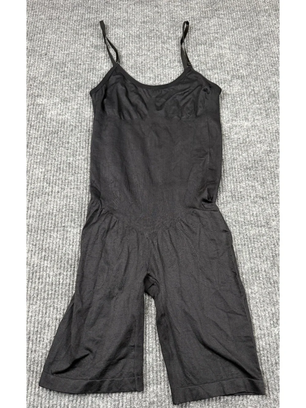 Black Seamless Shapewear Bodysuit Romper Size XL Adjustable Straps